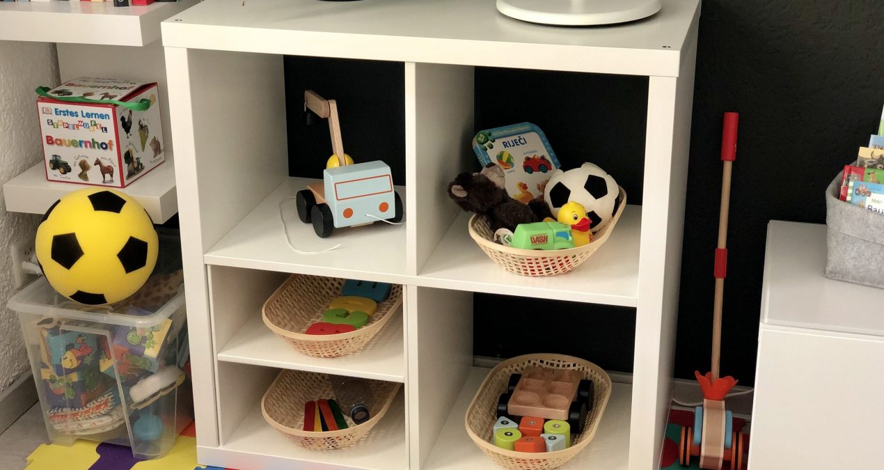 Our Montessori shelf at 18 months